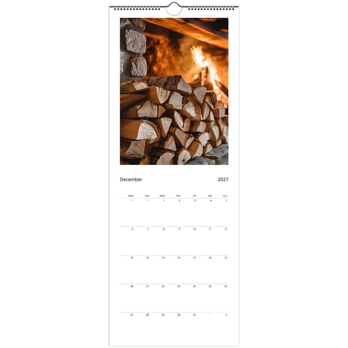 Off‑Grid Living 2027 calendar December photo