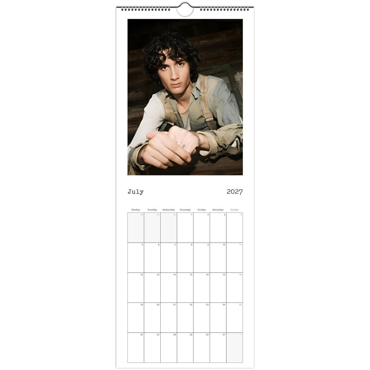 July page of sombr 2027 slim wall calendar