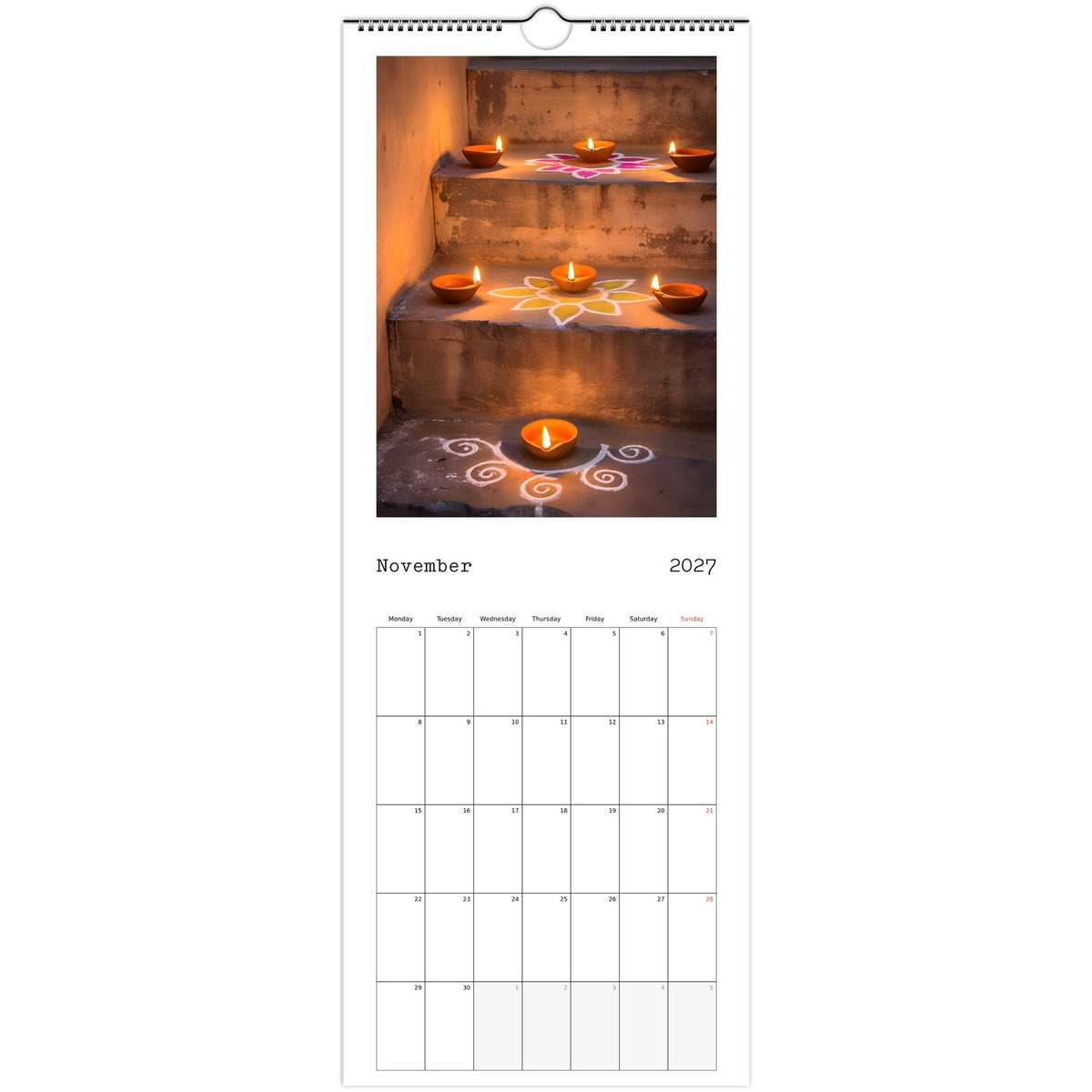 Beautiful India 2027 calendar November page