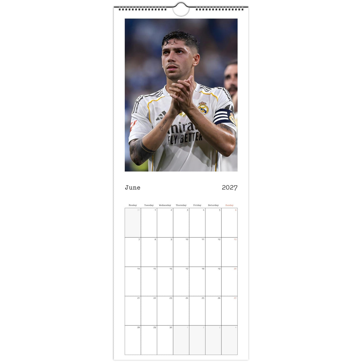 Real Madrid Calendar 2027 June page