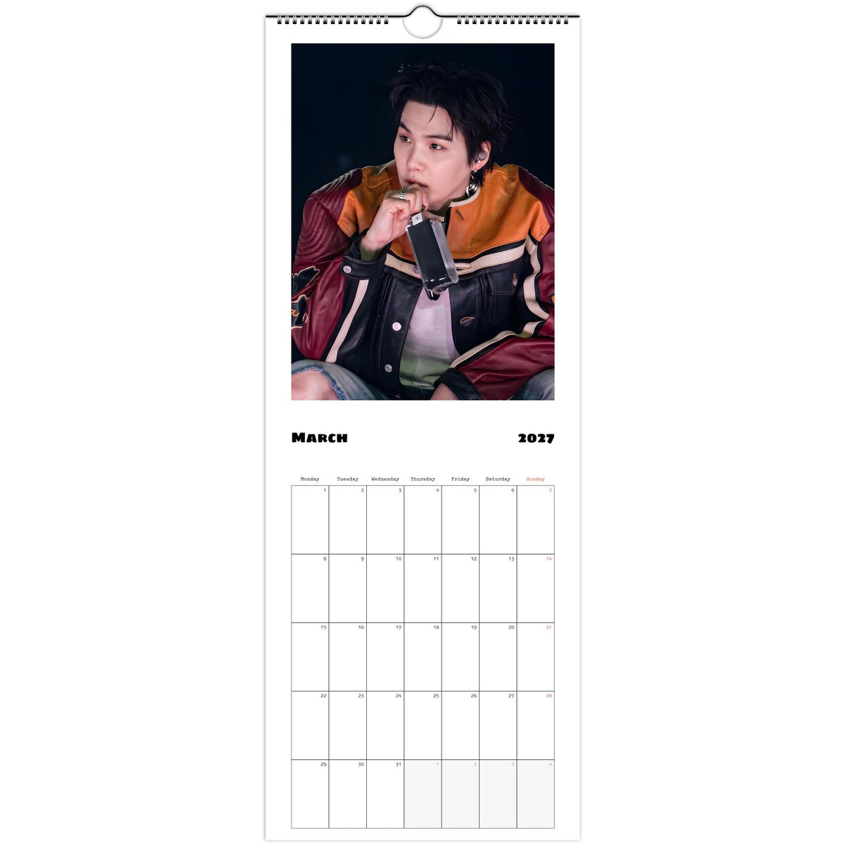 BTS SUGA Calendar March page