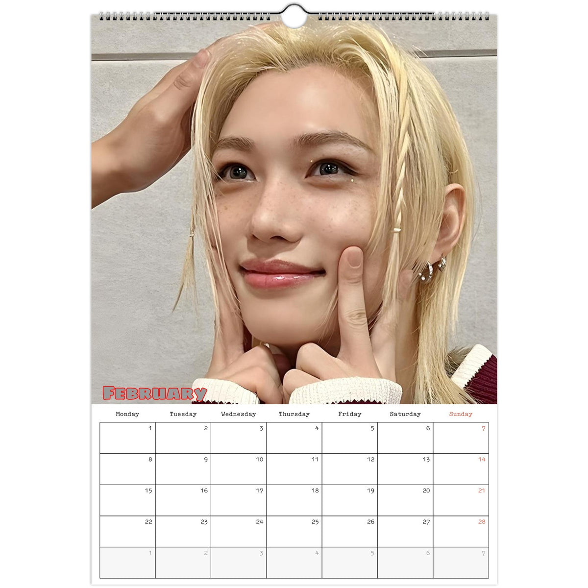 Stray Kids Felix Elite Calendar 2027 February page