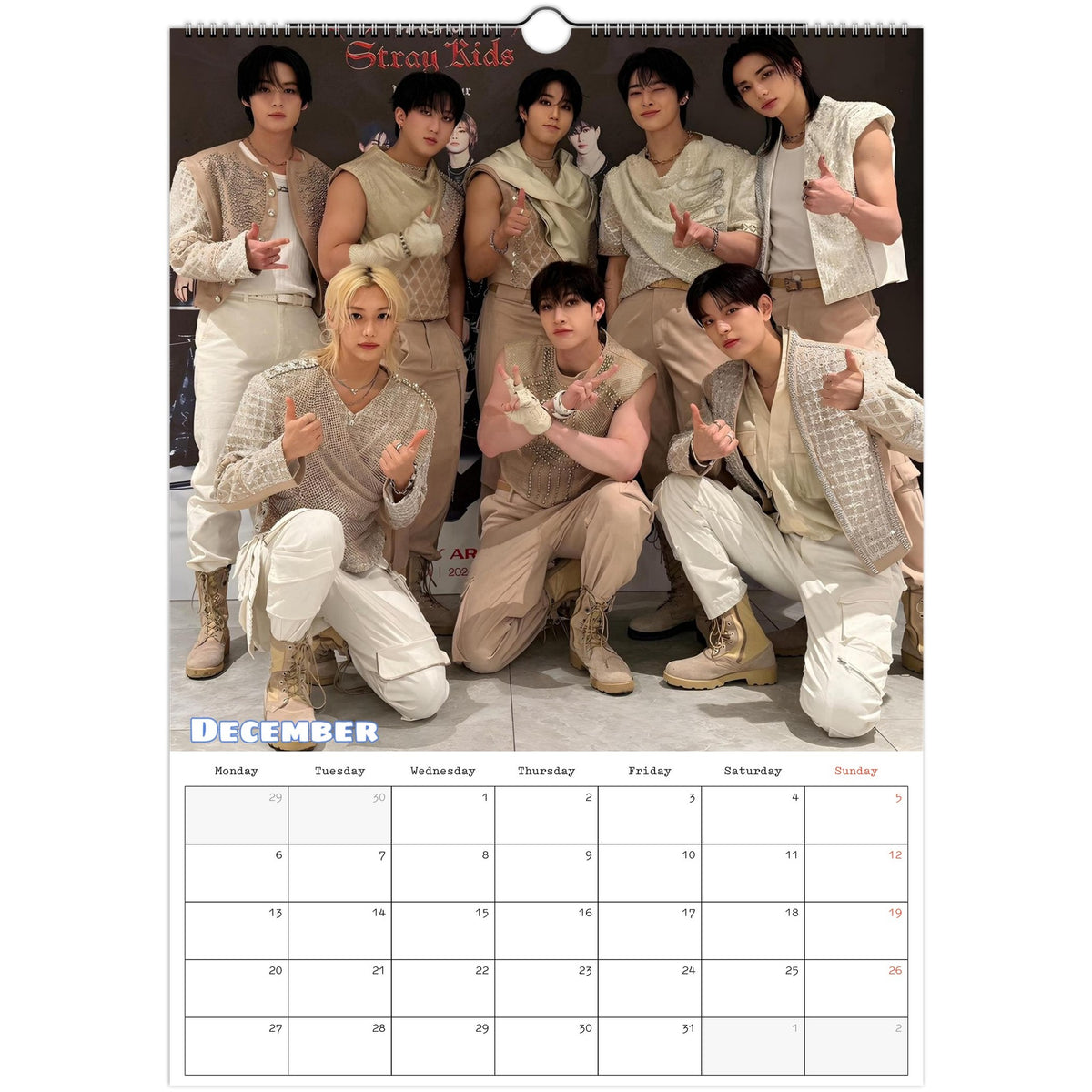 Stray Kids calendar 2027 December photo