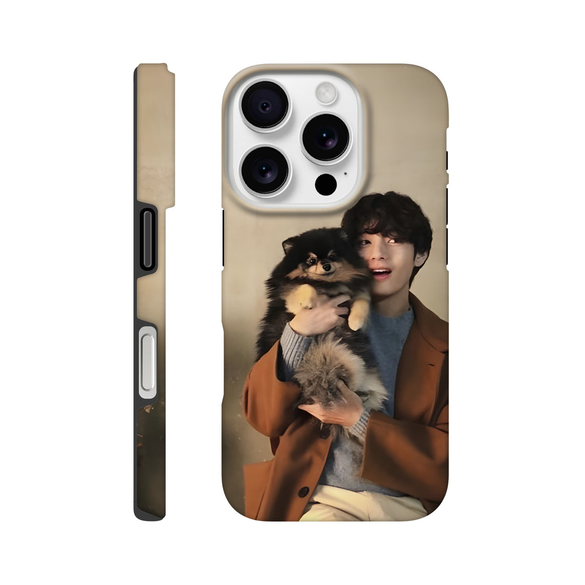Taehyung and Yeontan iPhone tough case with reinforced dual‑layer defence