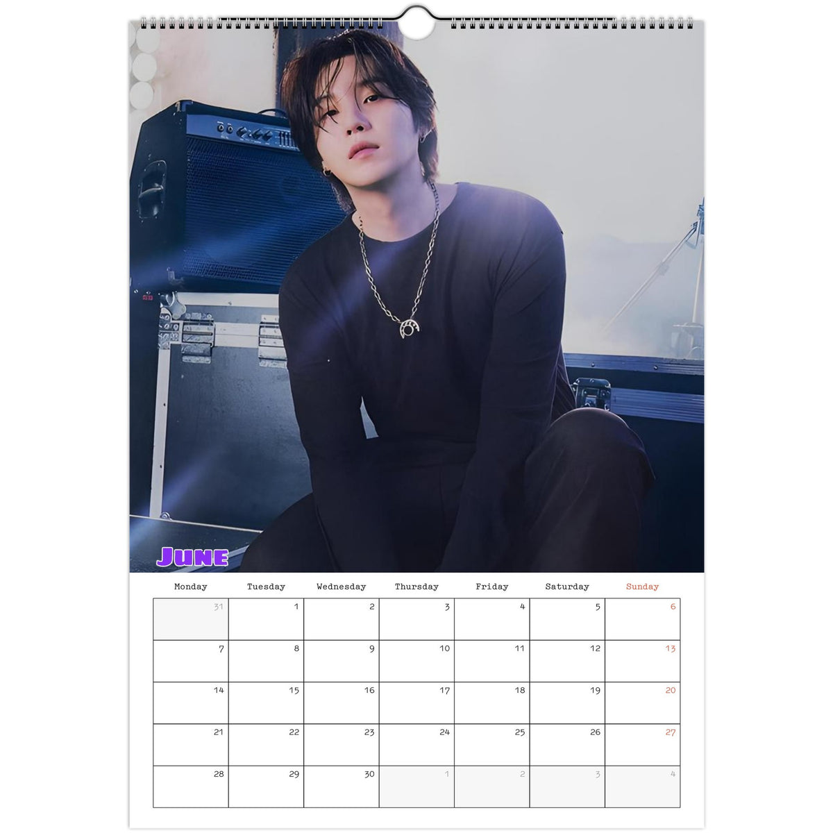 BTS Suga (Yoongi) calendar June portrait