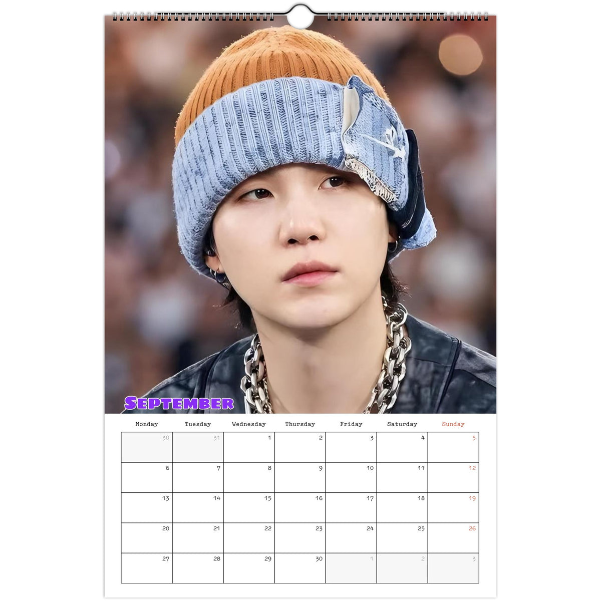 BTS SUGA Calendar September page