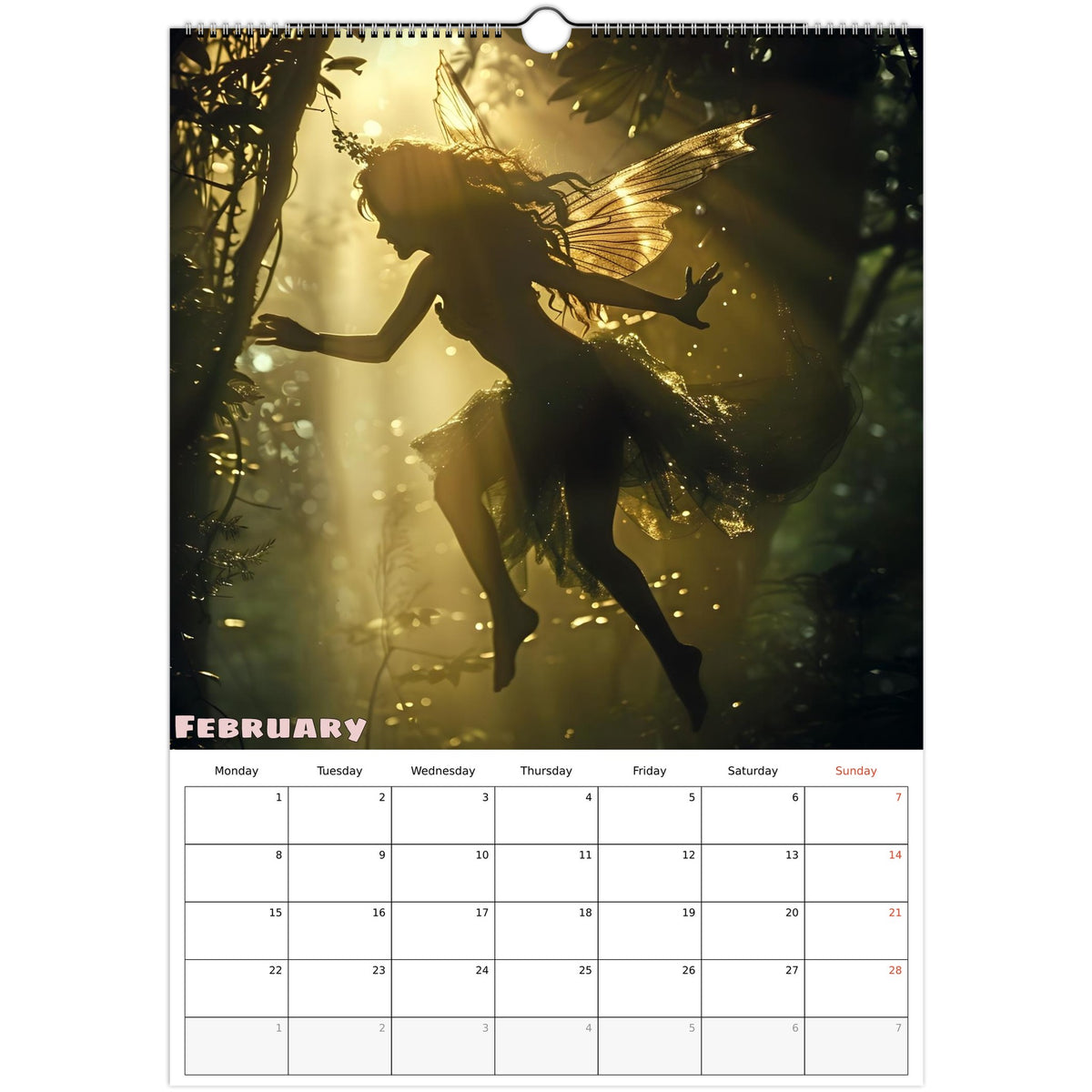 Fairies calendar 2027 February photo