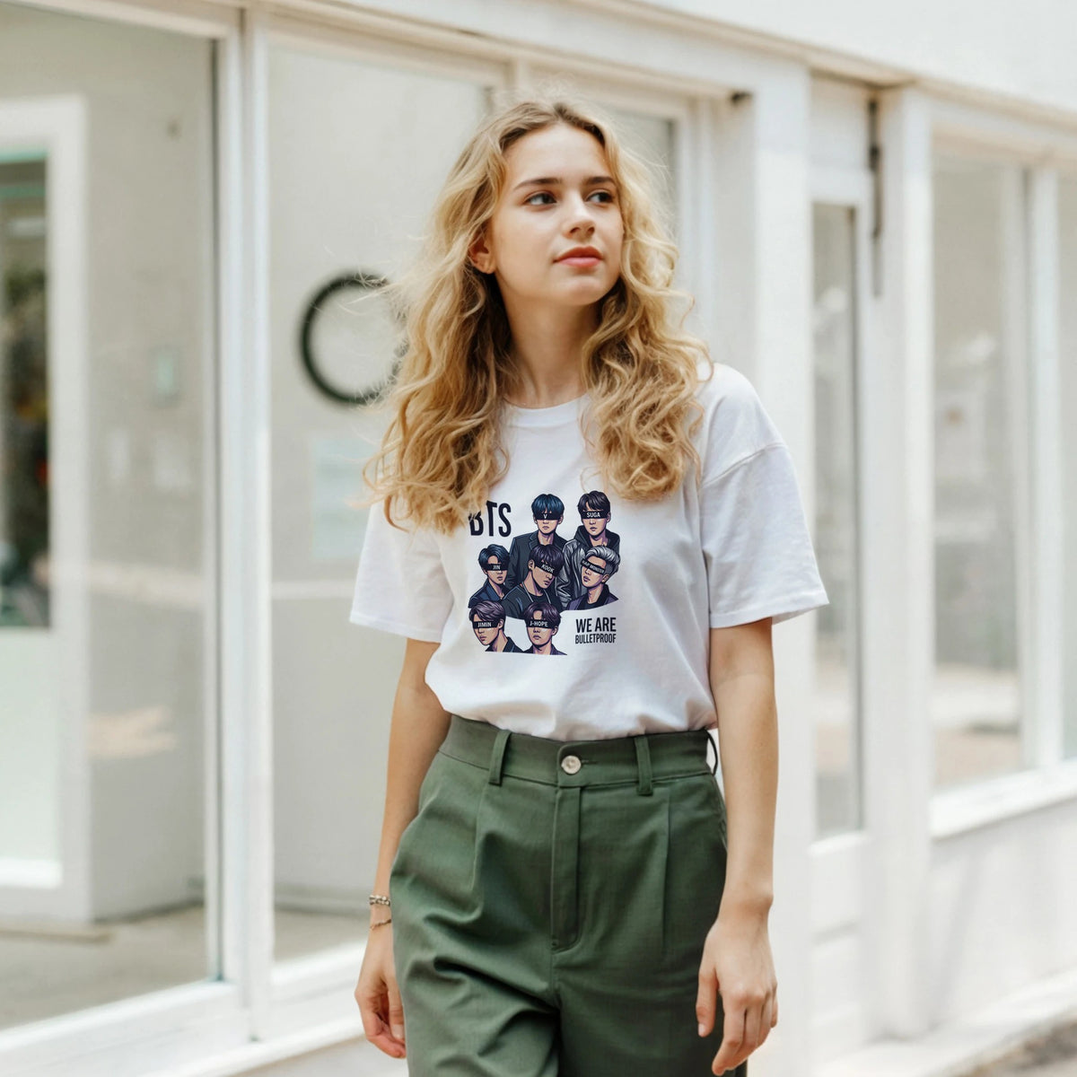 BTS ARMY white graphic tee