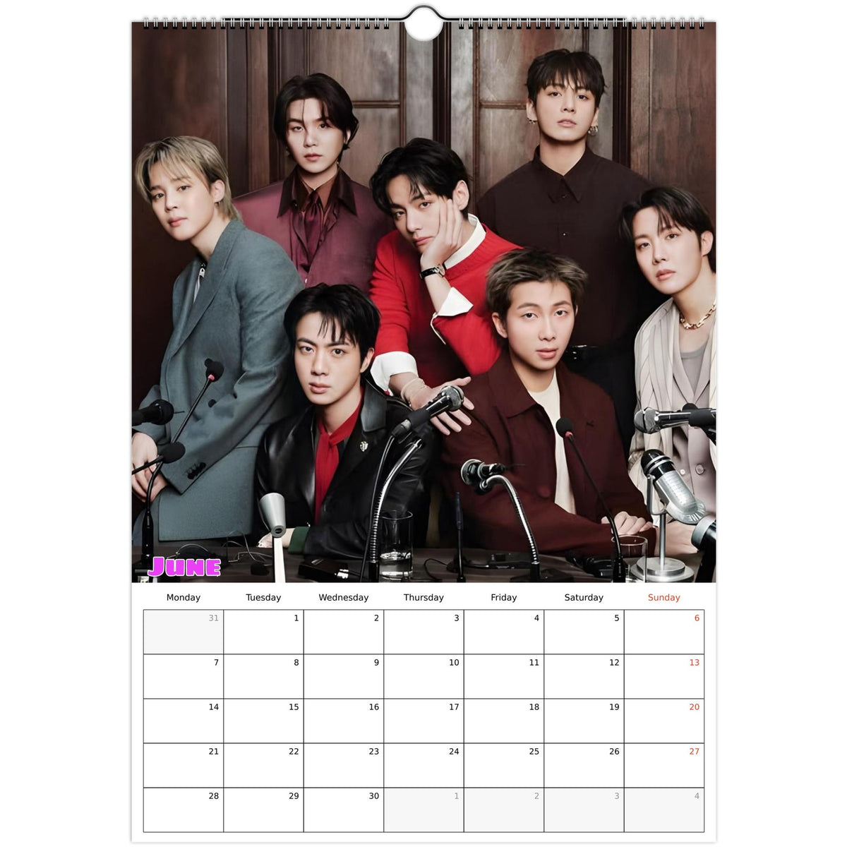 BTS Calendar 2027 June Photo