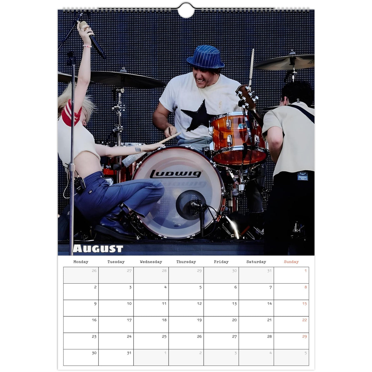 Paramore Calendar 2027 August photo