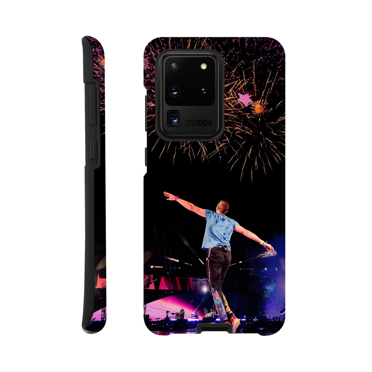 Aesthetic Chris Martin Samsung case combining music art and durability