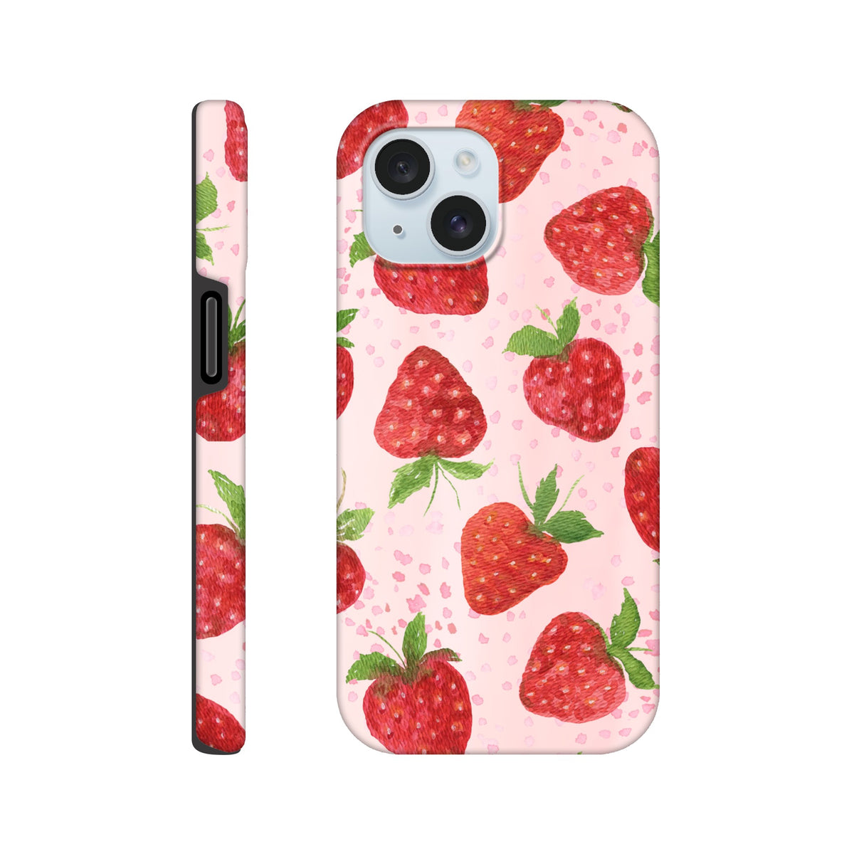 Strawberry aesthetic iPhone case with premium dual‑layer materials