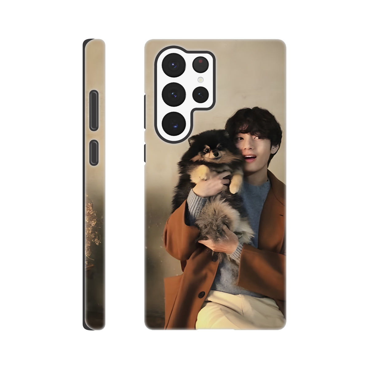 Samsung tough case featuring Taehyung V and Yeontan artwork
