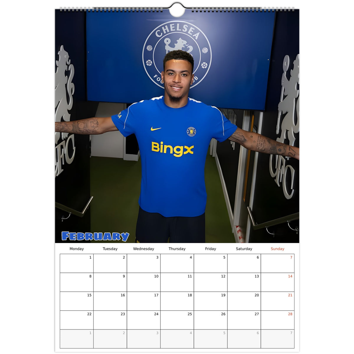 Chelsea Calendar 2027 February photo