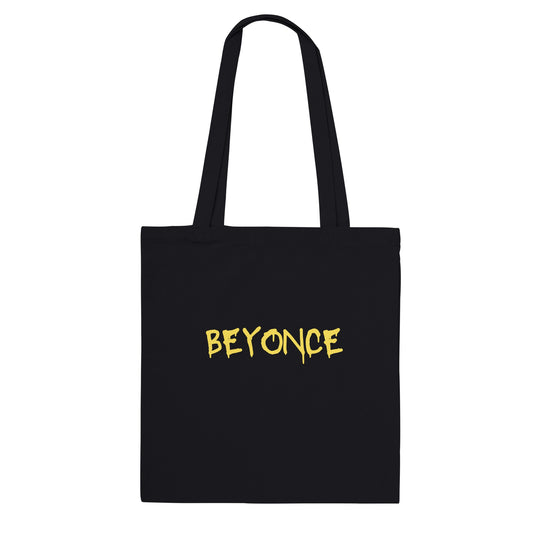 Black Beyoncé Cowboy Carter tour tote bag with yellow print