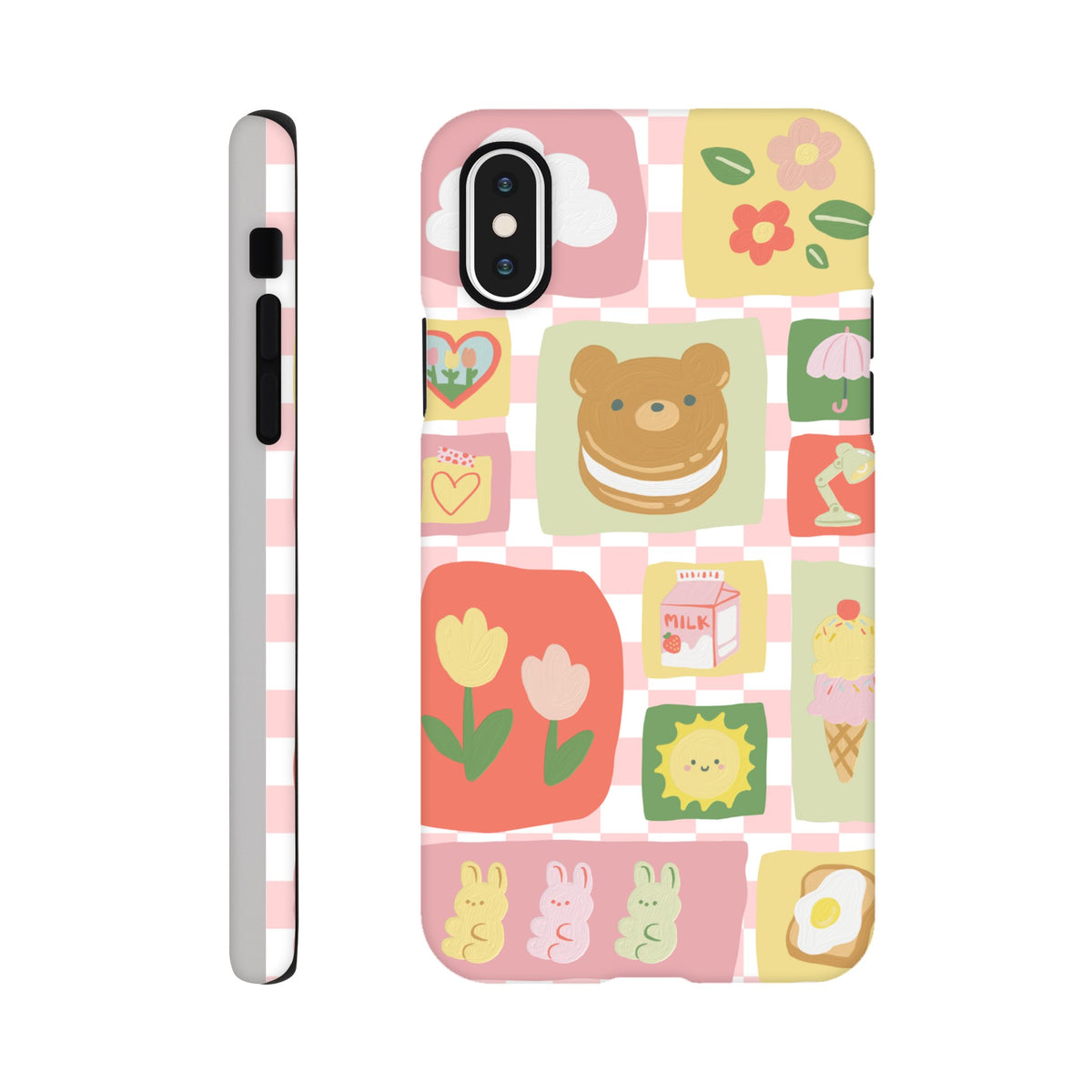 Stylish kawaii iPhone tough case with adorable artwork