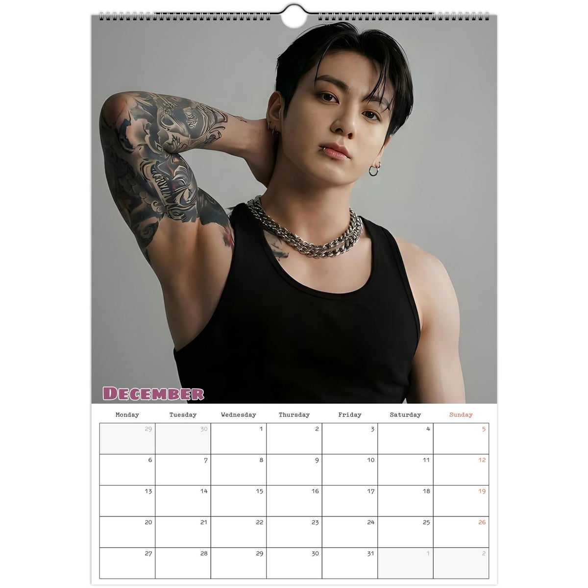 Jungkook Calendar 2027 December photo