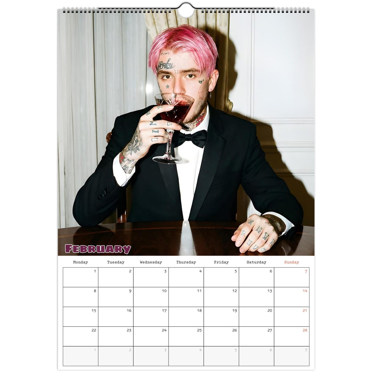 Lil Peep Calendar 2027 February photo
