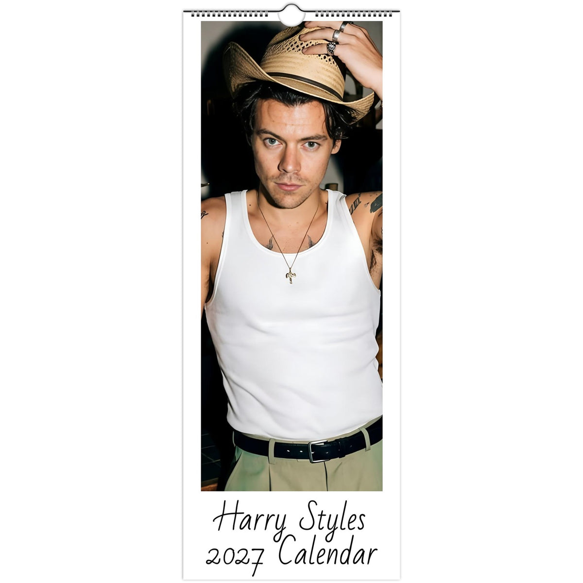 Harry Styles 2027 slim wall calendar cover