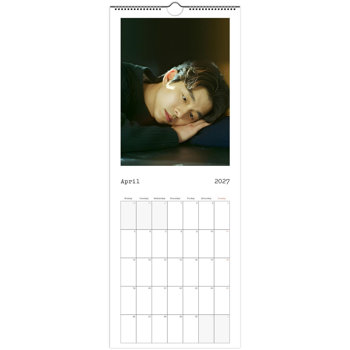 April page of Gong Yoo 2027 slim wall calendar