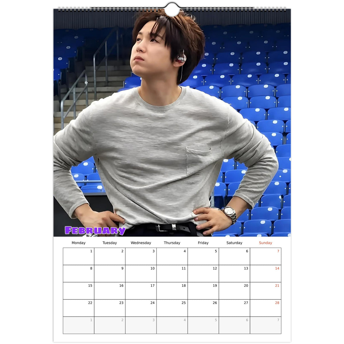 BTS Suga (Yoongi) calendar February portrait