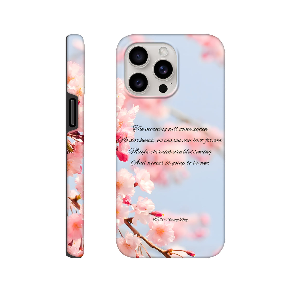K‑pop BTS iPhone case featuring Spring Day concept colours