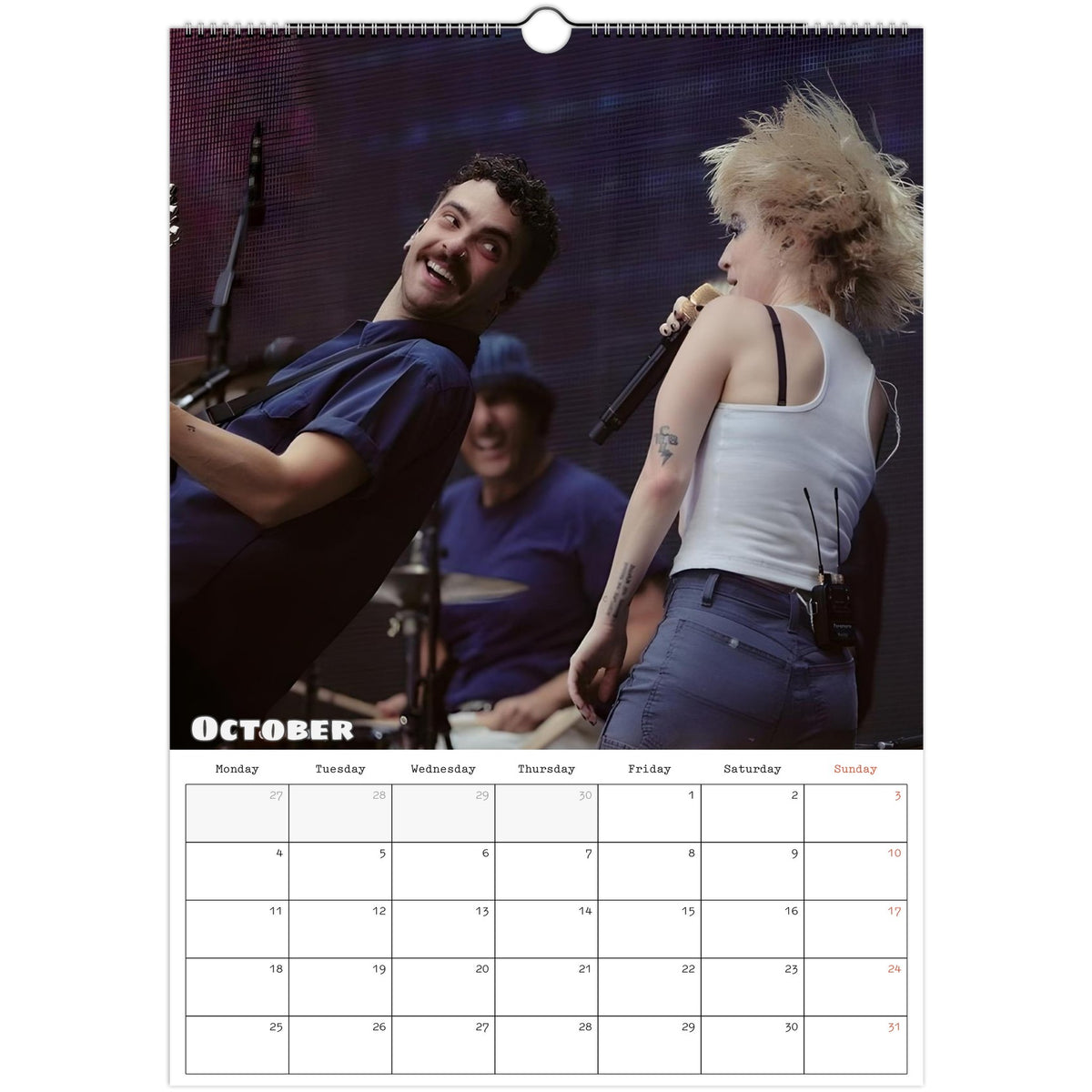 Paramore Calendar 2027 October photo