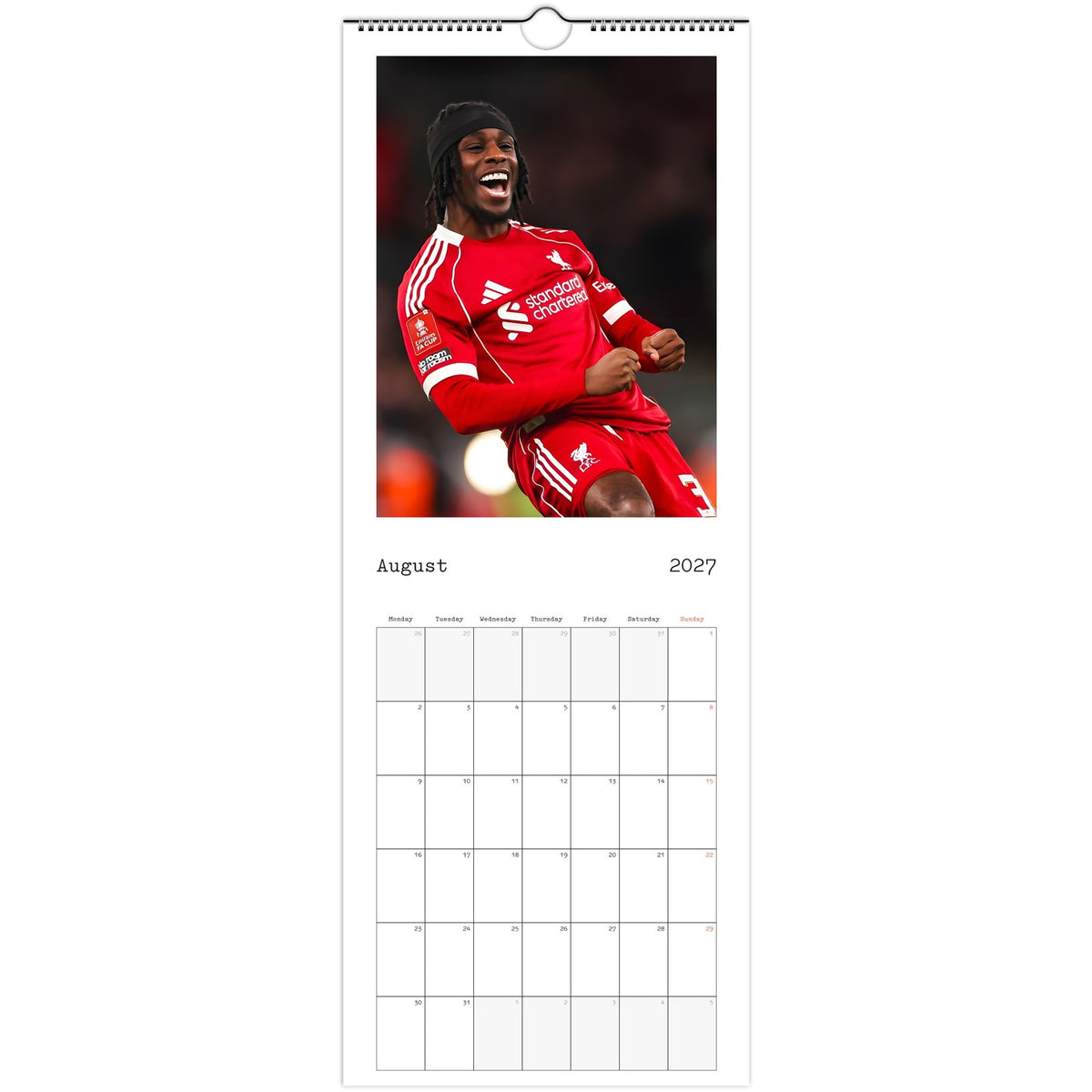 Liverpool Calendar August page