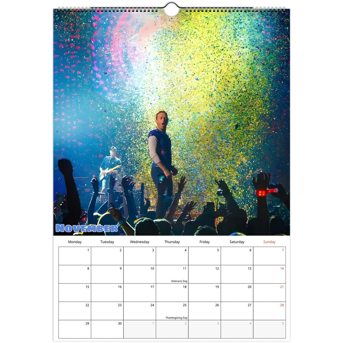 Coldplay calendar November Photo