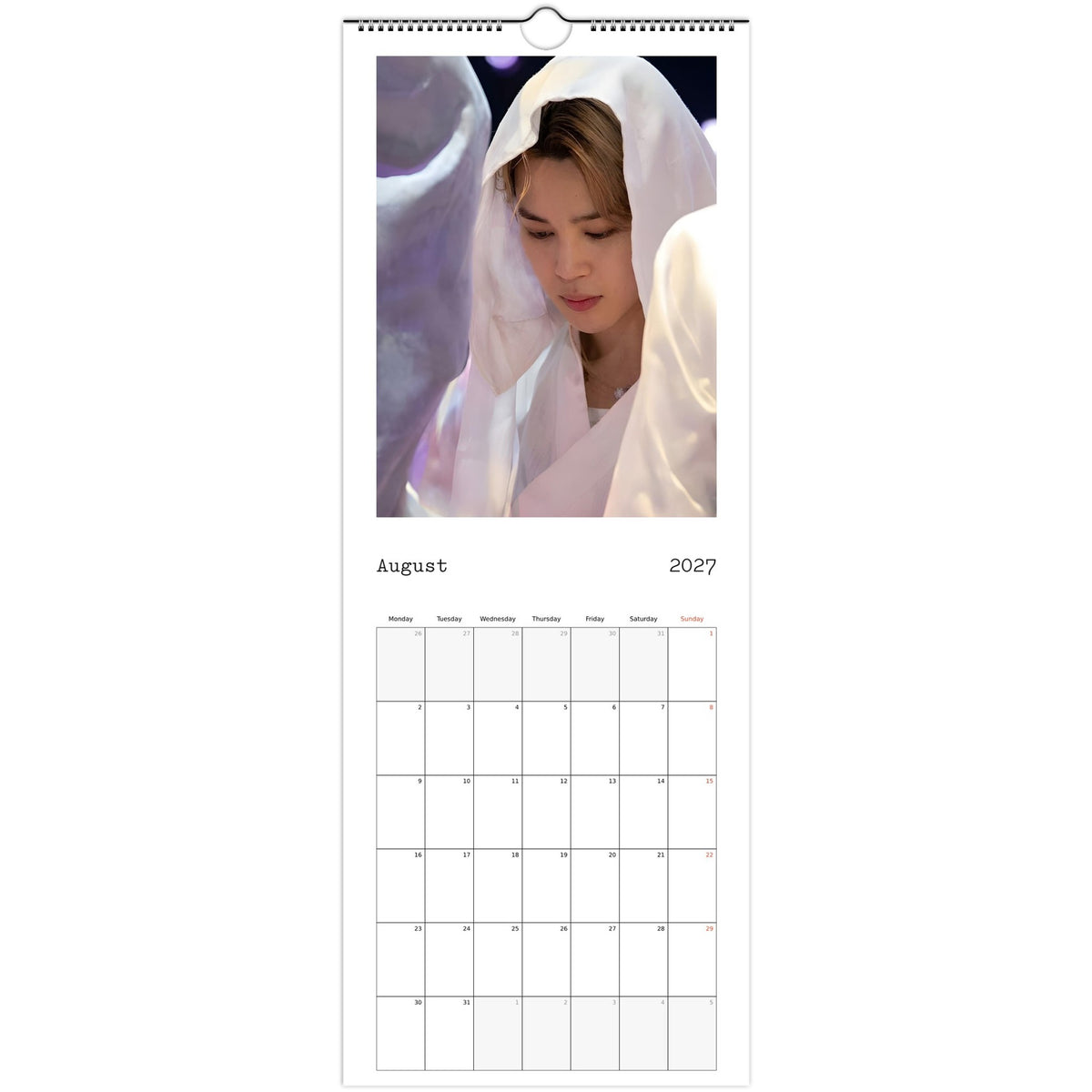 BTS Jimin Calendar August portrait