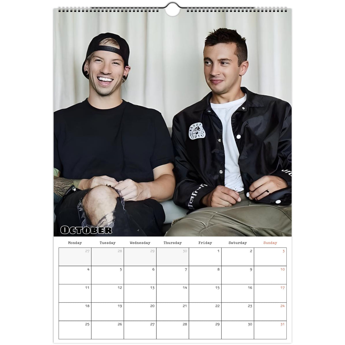 Twenty One Pilots calendar October photo
