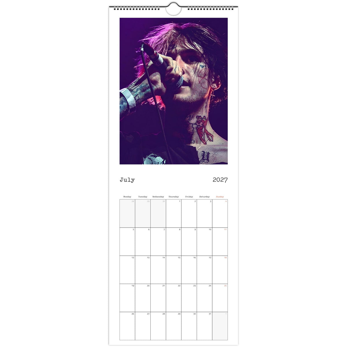 Lil Peep Calendar 2027 July photo