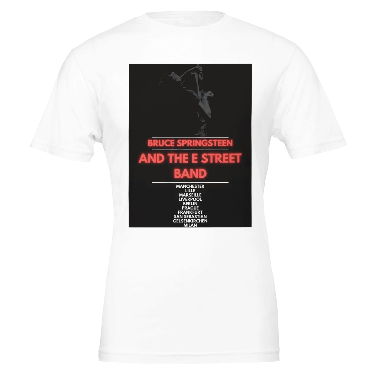 Bruce Springsteen unisex tour T‑shirt white