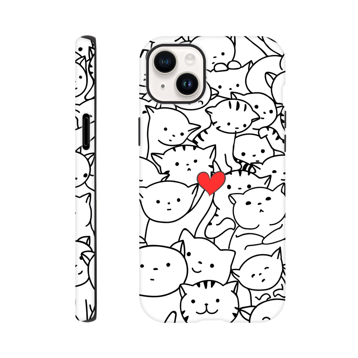 Cute cat pattern iPhone tough case