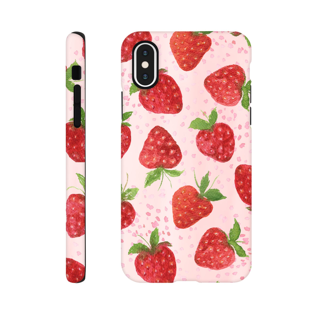 Strawberry aesthetic iPhone cover with durable protective shell