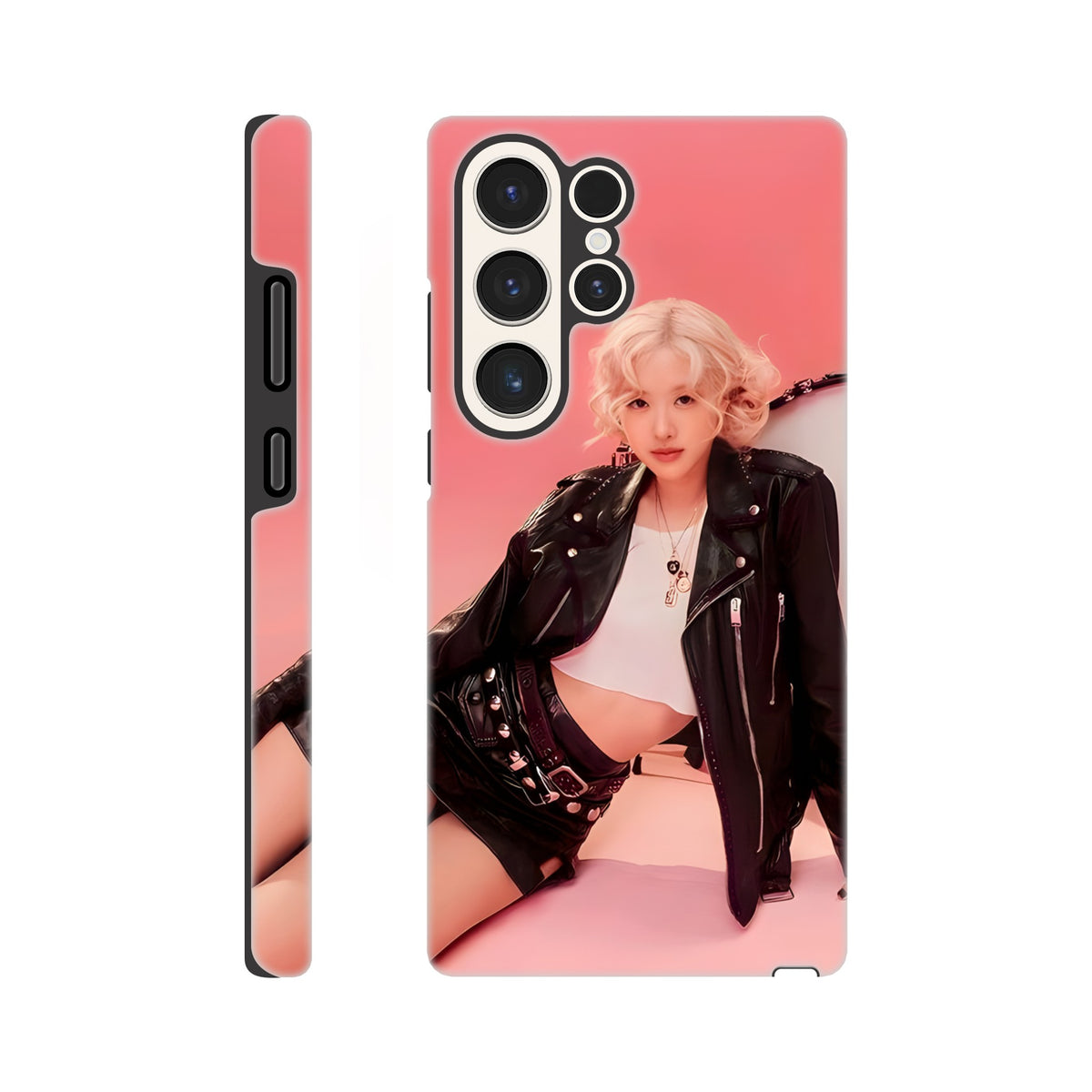 Rosé Samsung phone case with shock‑resistant inner layer