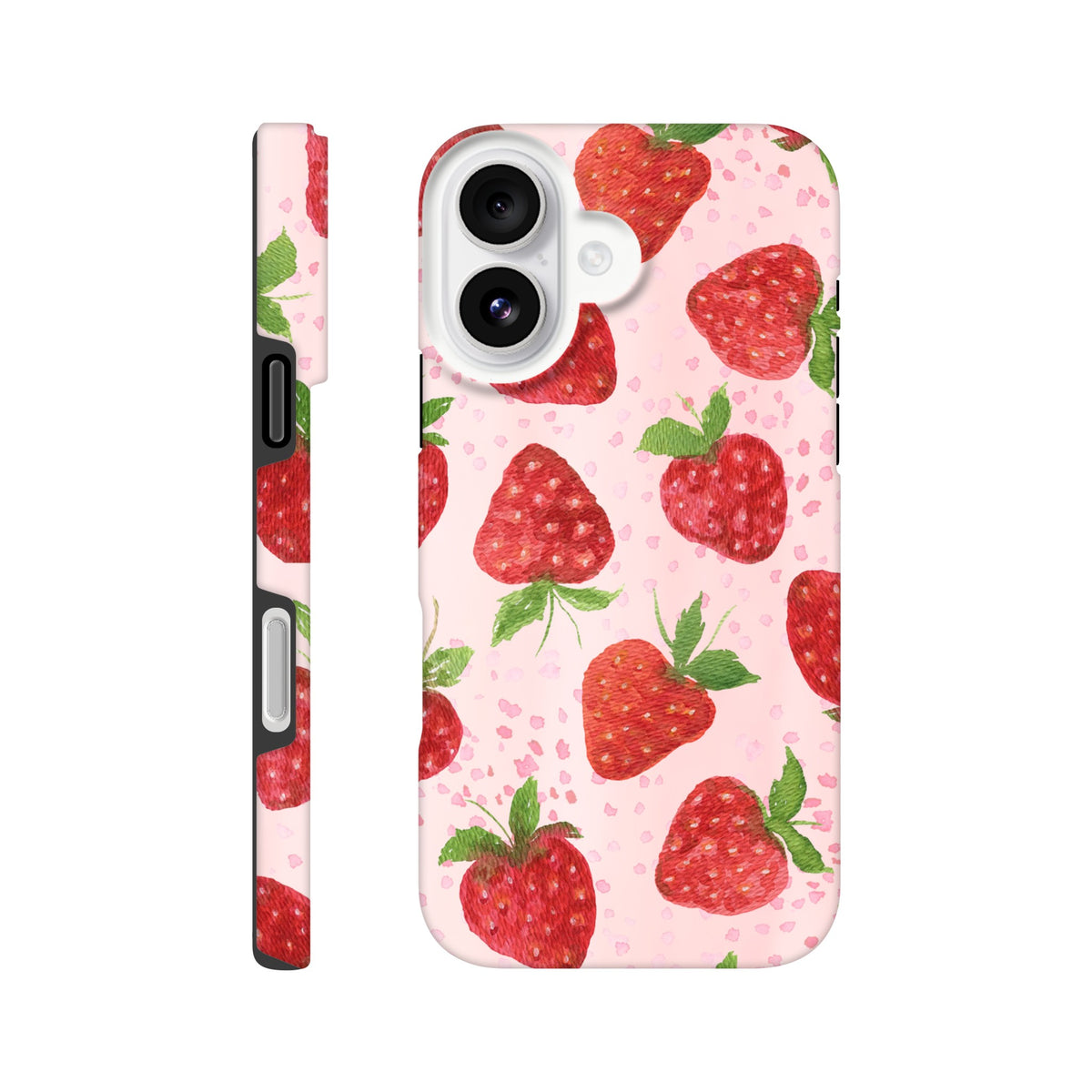 Cute strawberry aesthetic iPhone cover with durable hard shell