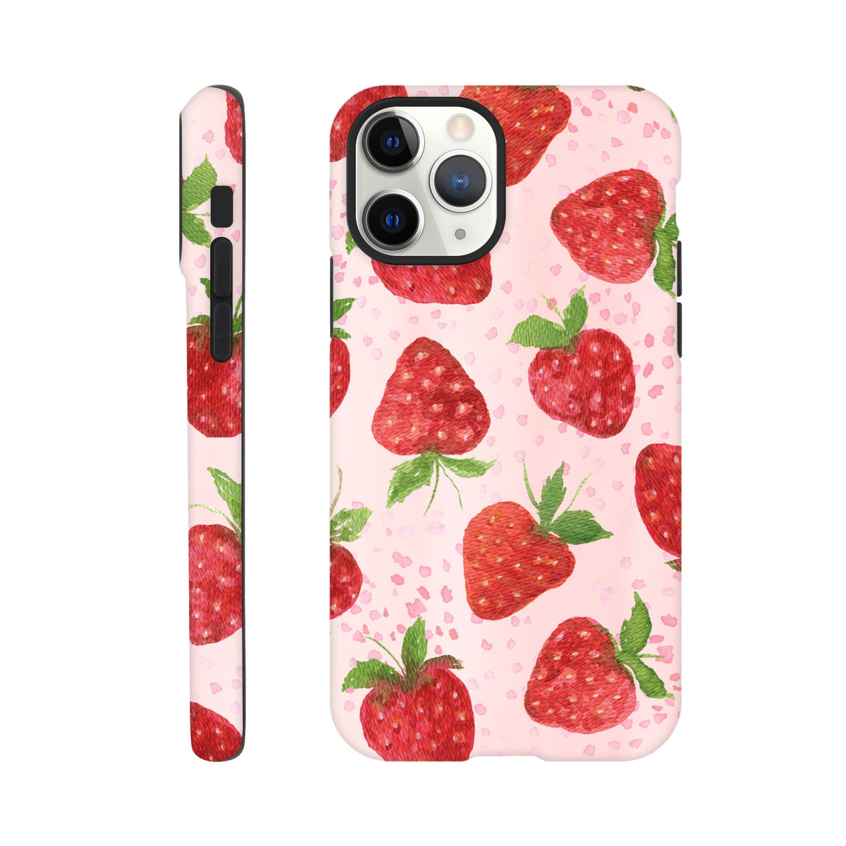 Aesthetic fruit‑print iPhone case with dual‑layer shock absorption
