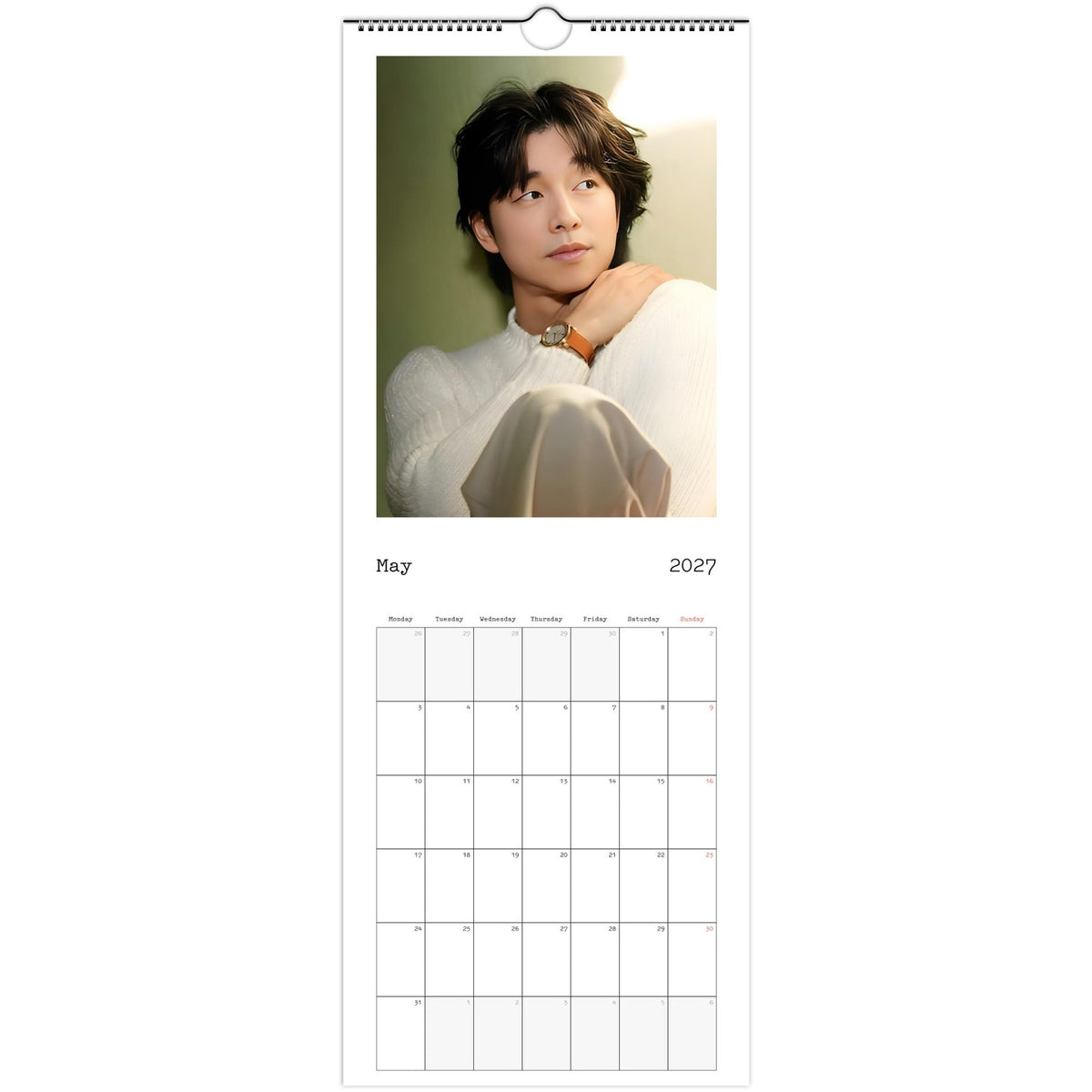 May page of Gong Yoo 2027 slim wall calendar