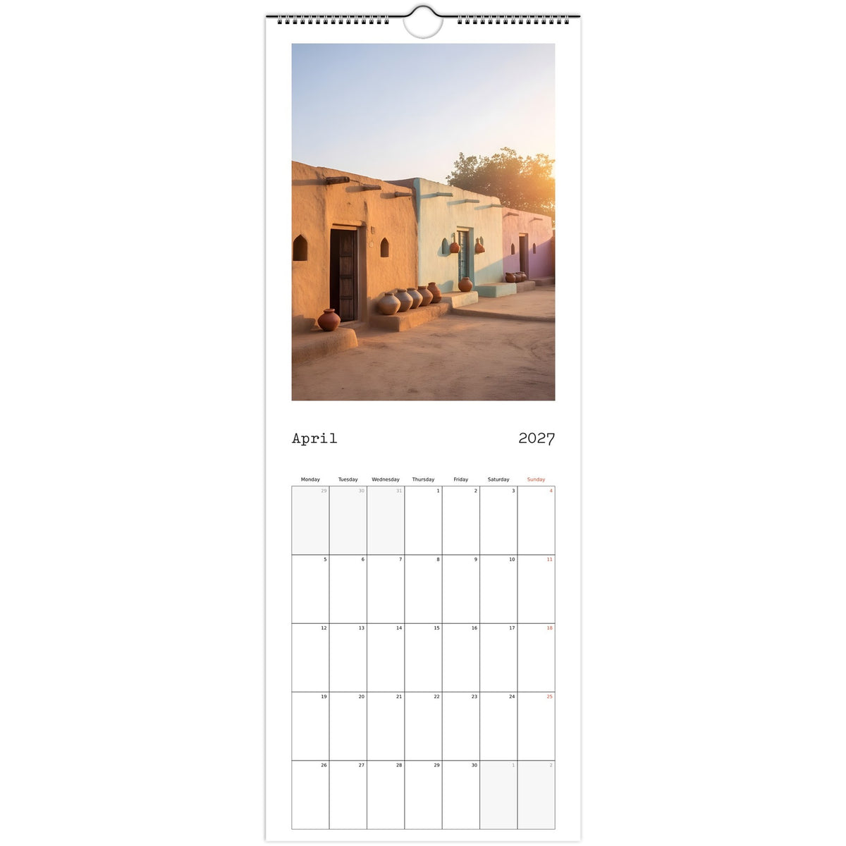 Beautiful India 2027 calendar April page