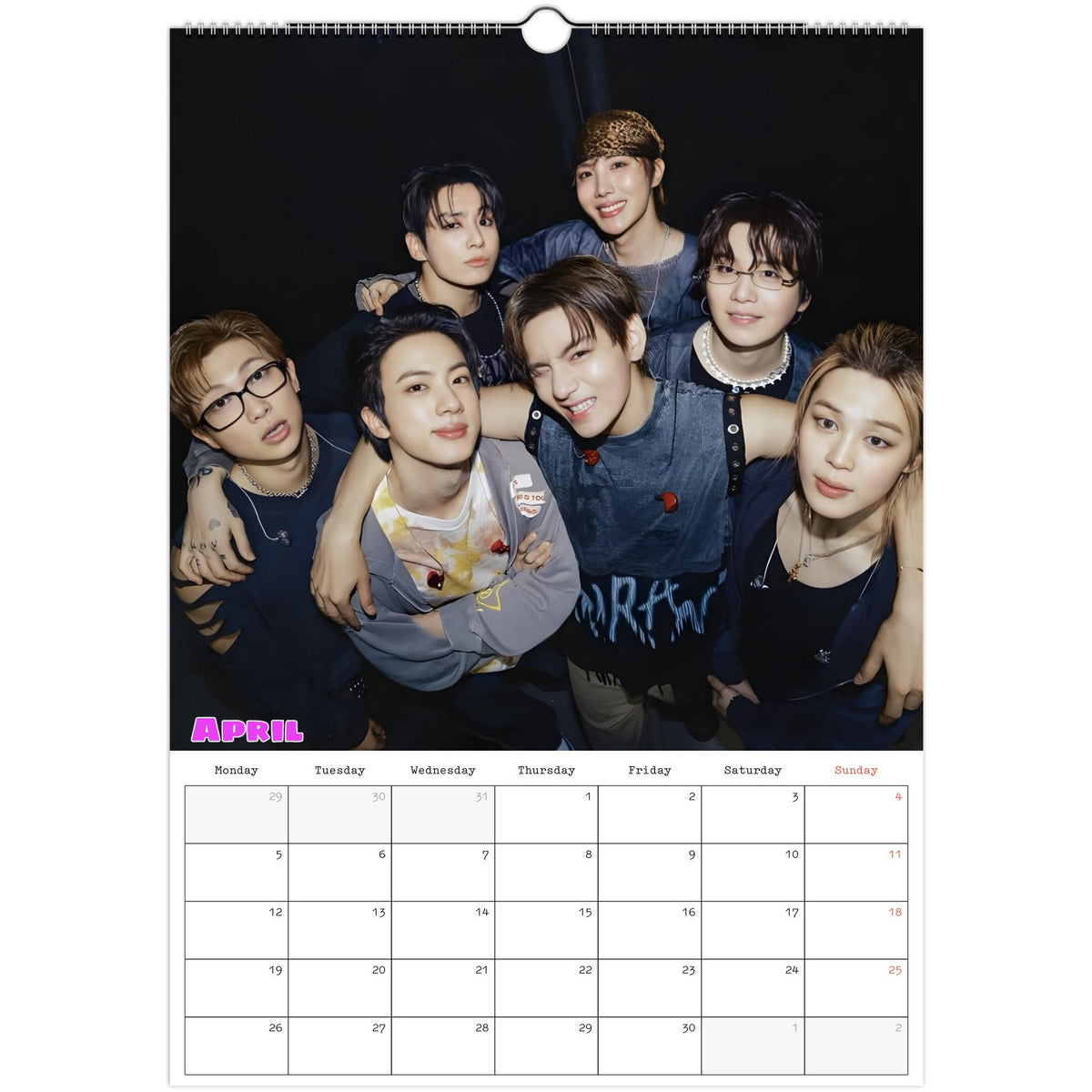 BTS Calendar 2027 April Photo