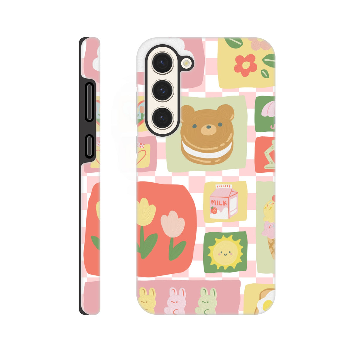 Cute kawaii Samsung tough phone case with dual‑layer protection