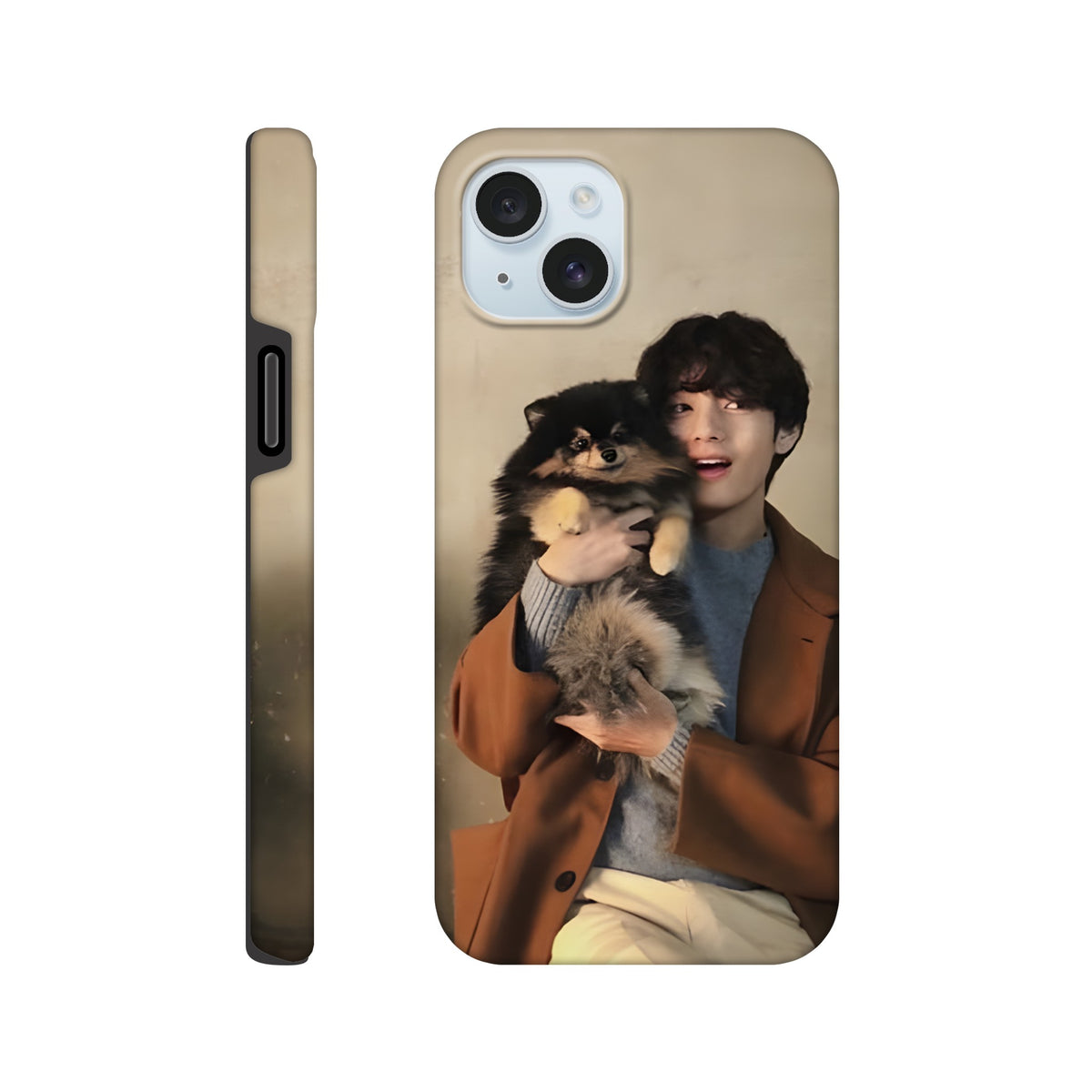 BTS V iPhone case with durable hard shell and Yeontan artwork