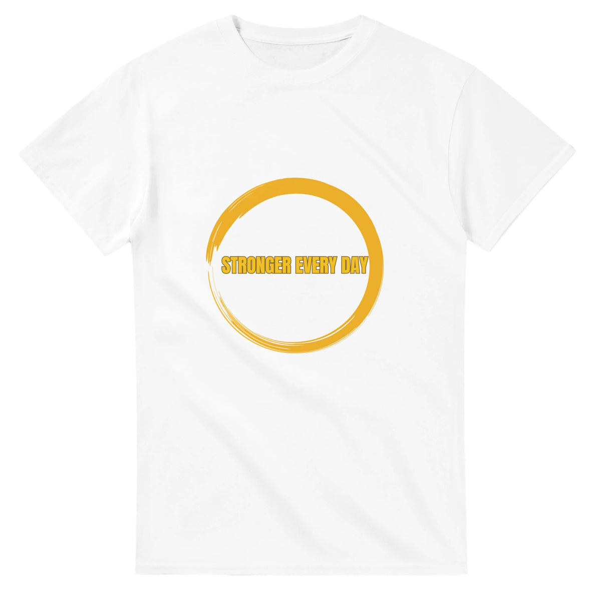 Positive affirmation T‑shirt with Stronger Every Day typography