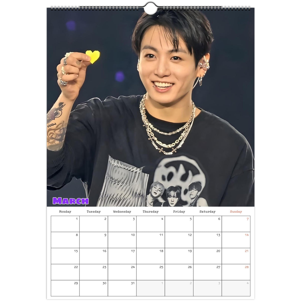 BTS Jungkook Calendar 2027 March page