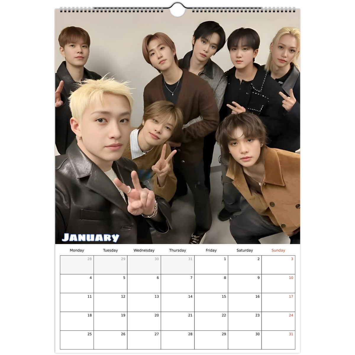 Stray Kids calendar 2027 January photo