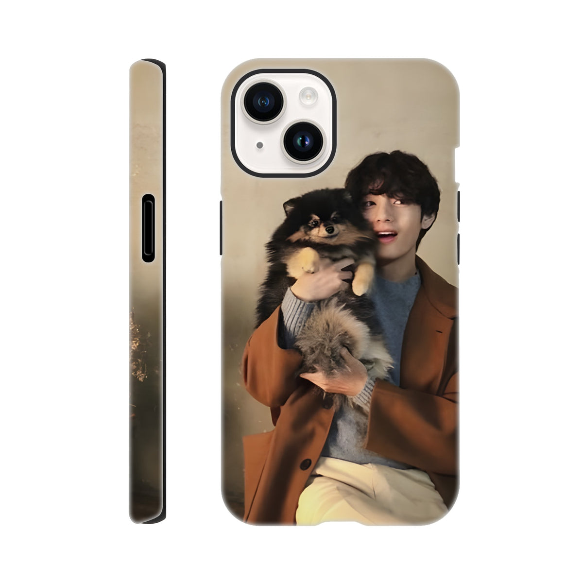 Shock‑absorbing iPhone case featuring Taehyung and Yeontan