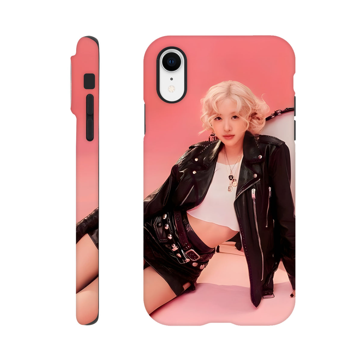 Rosé iPhone tough case with high‑quality dual‑layer materials