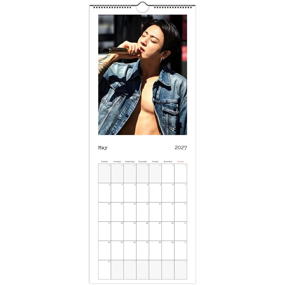 BTS Jungkook Calendar 2027 May page