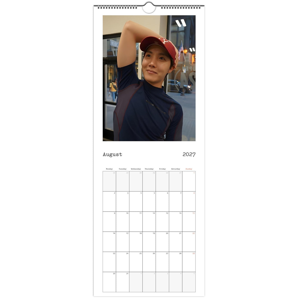 BTS J‑Hope Calendar August portrait